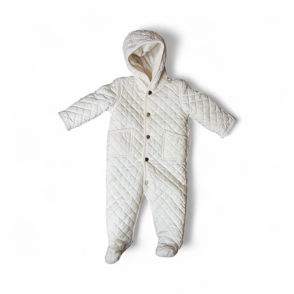 Ralph Lauren Quilted Baby Snowsuit in Cream white size 9m